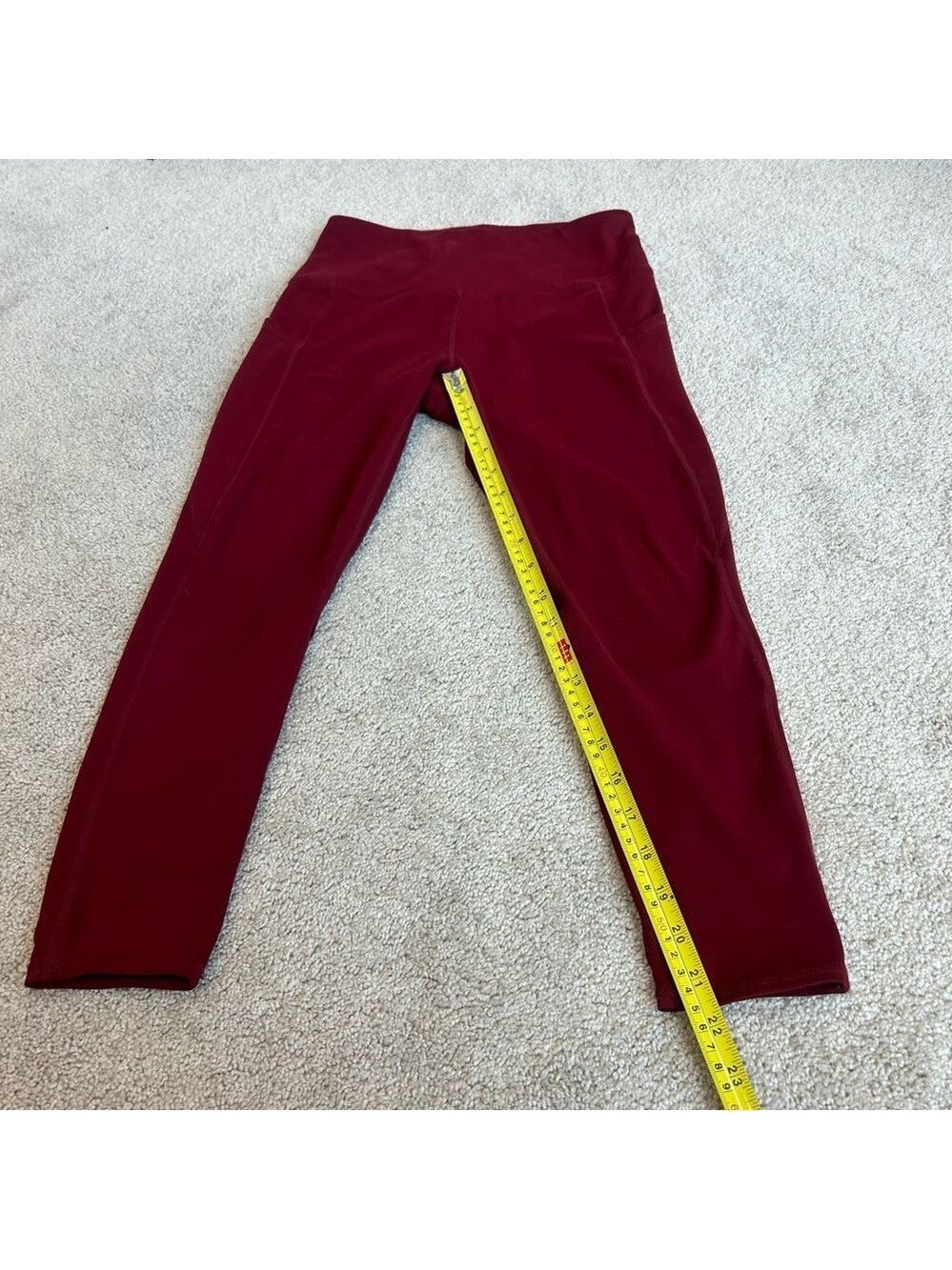 HEAD burgundy leggings with pockets Sz S - Picture 8 of 11